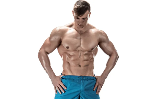 Image of muscle man posing in studio — Stock Photo, Image