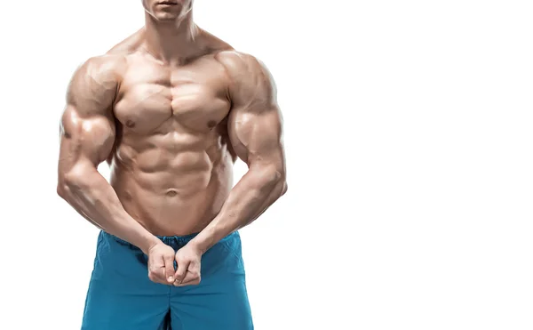 Imagem do homem muscular posando em estúdio — Fotografia de Stock