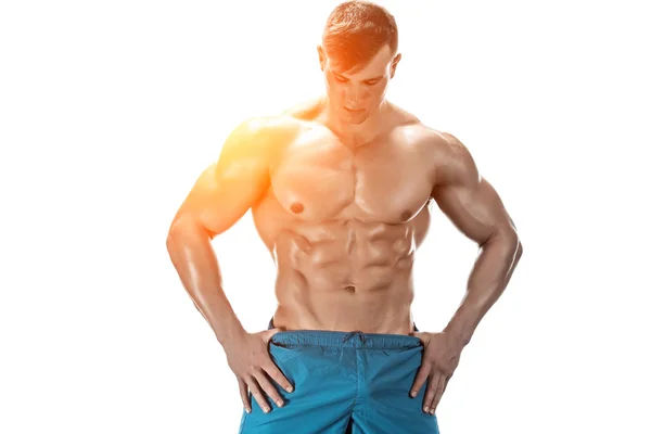 Image of muscle man posing in studio — Stock Photo, Image