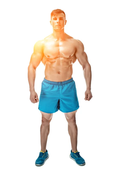 Image of muscle man posing in studio — Stock Photo, Image