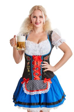 Oktoberfest bira Stein güzel genç sarışın kız