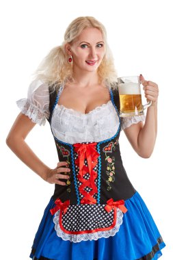 Oktoberfest bira Stein güzel genç sarışın kız