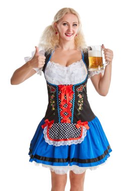 Oktoberfest bira Stein güzel genç sarışın kız