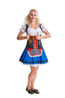 Oktoberfest bira Stein güzel genç sarışın kız
