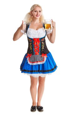 Oktoberfest bira Stein güzel genç sarışın kız