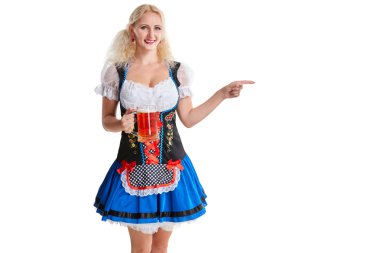 Oktoberfest bira Stein güzel genç sarışın kız