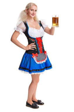 Oktoberfest bira Stein güzel genç sarışın kız