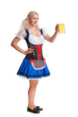Oktoberfest bira Stein güzel genç sarışın kız