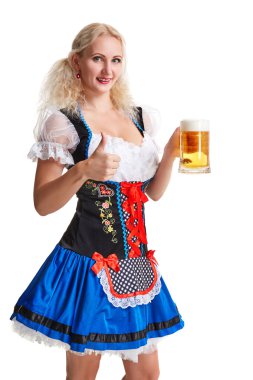 Oktoberfest bira Stein güzel genç sarışın kız