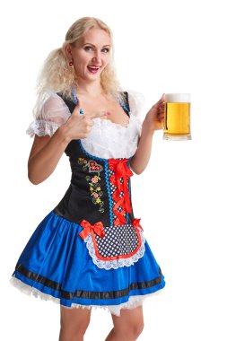 Oktoberfest bira Stein güzel genç sarışın kız