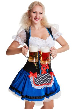 Oktoberfest bira Stein güzel genç sarışın kız
