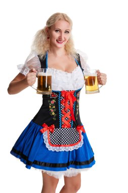 Oktoberfest bira Stein güzel genç sarışın kız