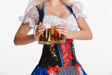 Oktoberfest bira Stein güzel genç sarışın kız