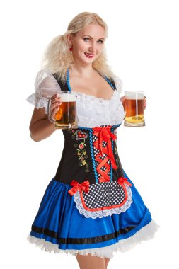 Oktoberfest bira Stein güzel genç sarışın kız