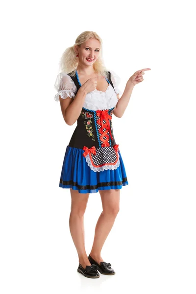 Schönes junges blondes Mädchen vom Oktoberfest Bier stein — Stockfoto