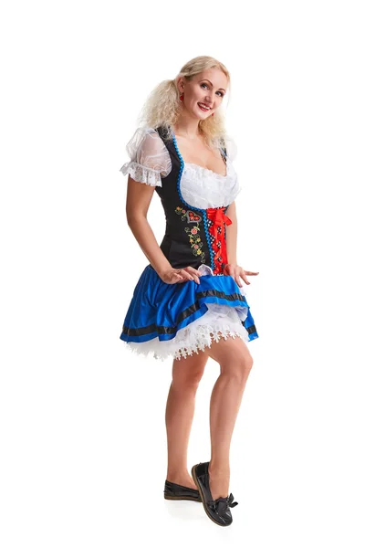 Bella ragazza bionda di oktoberfest birra stein — Foto Stock