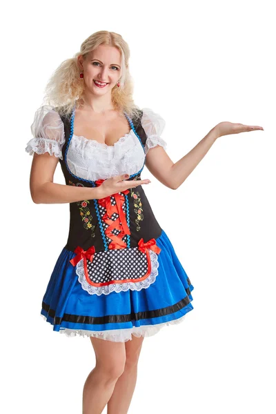 Bella ragazza bionda di oktoberfest birra stein — Foto Stock