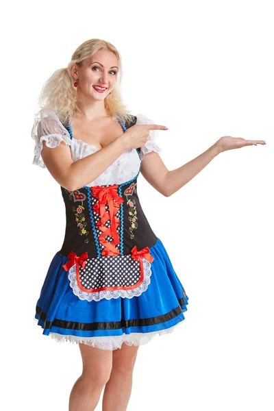 Schönes junges blondes Mädchen vom Oktoberfest Bier stein — Stockfoto