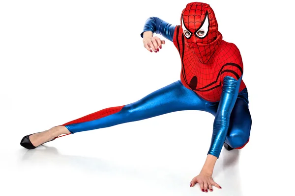 スパイダーマン コスチュームの女の子 ストック写真 C Aurastudia