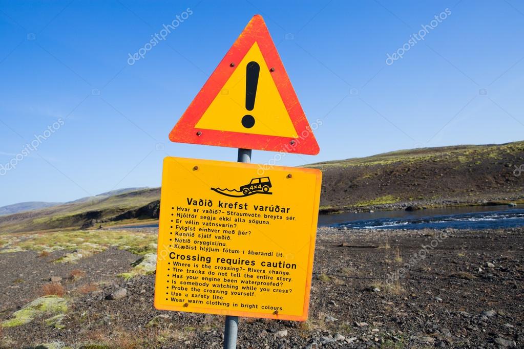 Iceland traffic signs Stock Photo by ©Dislentev 86640260