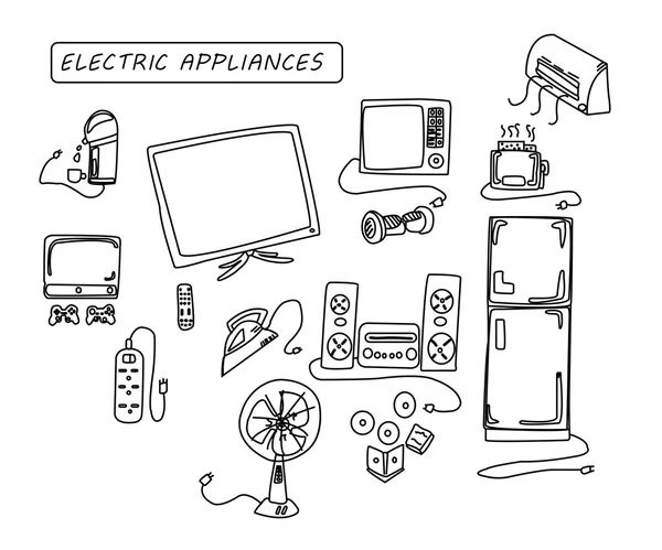 Σύνολο ηλεκτρικών συσκευών — Διανυσματικό Αρχείο