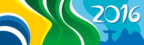 Mutlu yeni yıl güzel harika şehirde Brezilya bayrağı ile