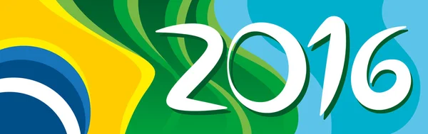 Feliz ano olímpico novo com bela bandeira do Brasil — Vetor de Stock
