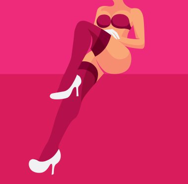 Sexy woman crossing legs clipart