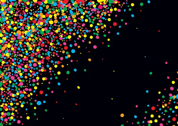Céu noturno com muitos confetes coloridos — Vetor de Stock