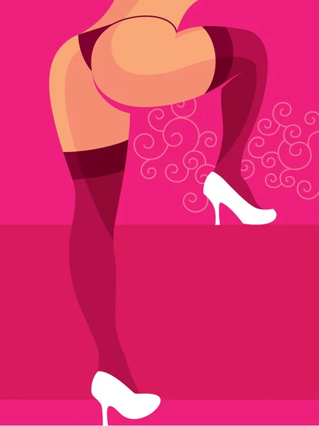 Donna sexy che indossa mutandine — Vettoriale Stock