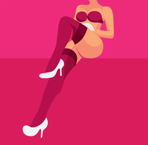 Mujer sexy cruzando piernas — Vector de stock