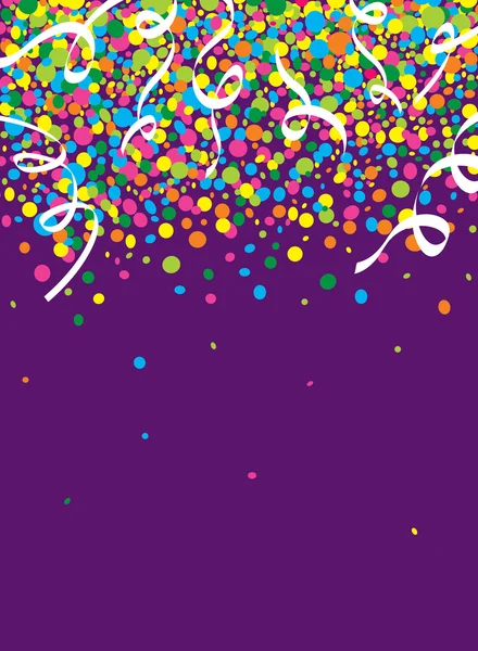 Lluvia de confeti colorido en la fiesta — Vector de stock