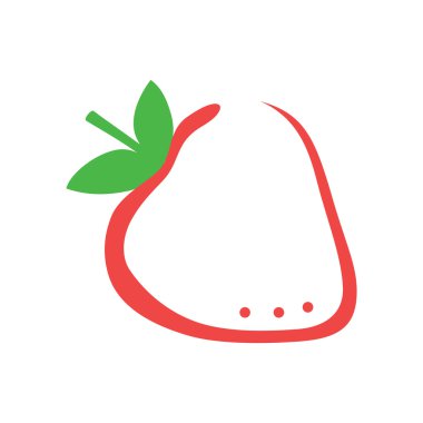 İzole vektör çilek