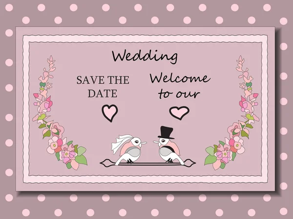 Stylový karty s dekorativními prvky a květiny. Lze použít pro svatební pozvánky, přání k narozeninám. Vintage design — Stockový vektor