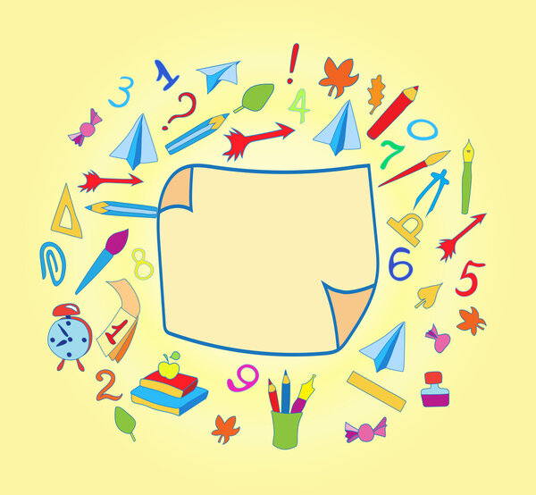 Education / school pattern, brochure. Vector template.