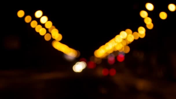 Blurred night road lights — Stock Video