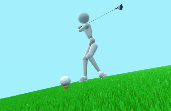 Poderoso club de swing golfista — Foto de Stock