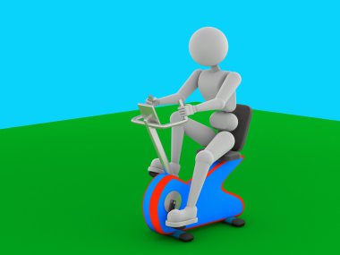 Sabit bir bisiklet üzerinde güçlendirilmiş eğitim.