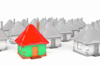 renkli ev açık gri kardeşler