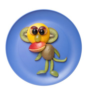 Komik maymun taze meyve yapılan