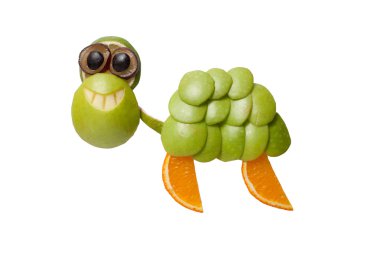 Kaplumbağa gülümseyen yapılan elma