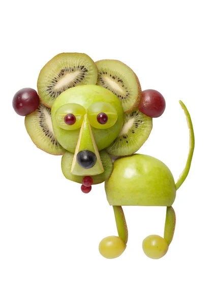 Lion av äpple och kiwi — Stockfoto