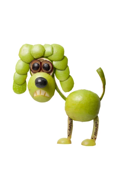 Legrační zelené jablko pudl — Stock fotografie