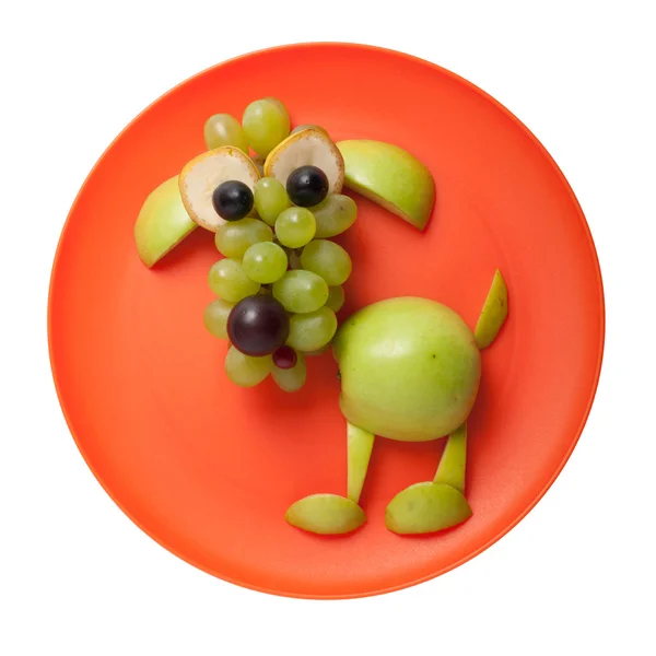 Mylić psa wykonane z zielonego jabłka — Zdjęcie stockowe