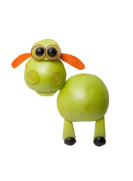 Drôle de mouton fait de pomme verte — Photo
