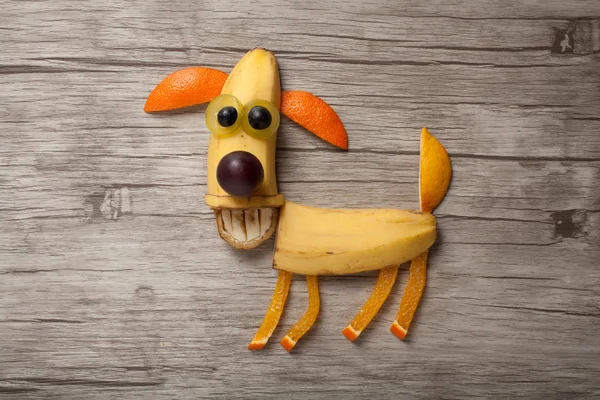 Cão feito de frutas — Fotografia de Stock