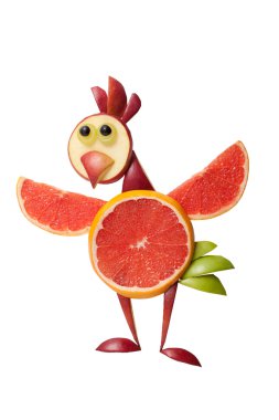 Tavuk eğlenceli meyvelerini yapılan 