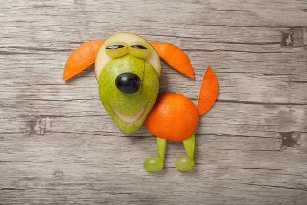 Taze meyve yapılan komik köpek