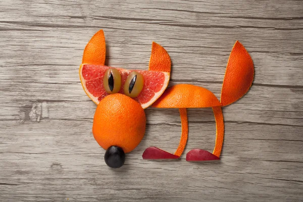 Vicces grapefruit fox — Stock Fotó
