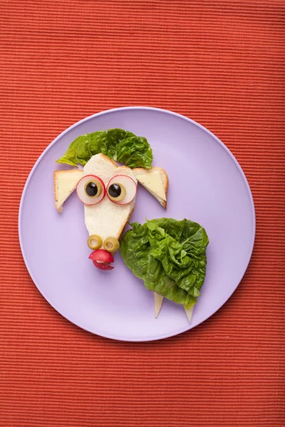 Sheep made of vegetables and bread — Stock Photo, Image